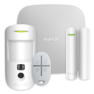 Kit alarma StarterKit Cam, wireless, LAN + 2G, alb - AJAX StarterKitCam(W)-20293