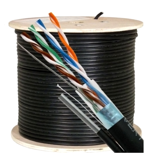 Cablu FTP autoportant, cat 5E, CUPRU 100%, 305m, negru TSY-FTP5E-MESS - imagine 2