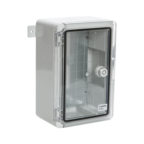 Cutie distributie IP65 din ABS gri, usa transparenta, placa metalica, 200x300x130 mm PP3011 - imagine 2