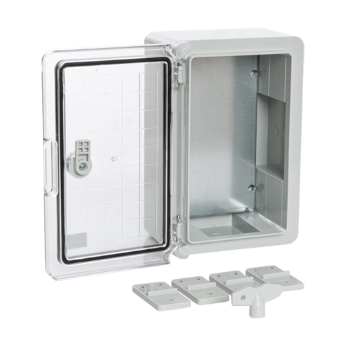Cutie distributie IP65 din ABS gri, usa transparenta, placa metalica, 200x300x130 mm PP3011 - imagine 4